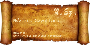 Mózes Szvetlana névjegykártya